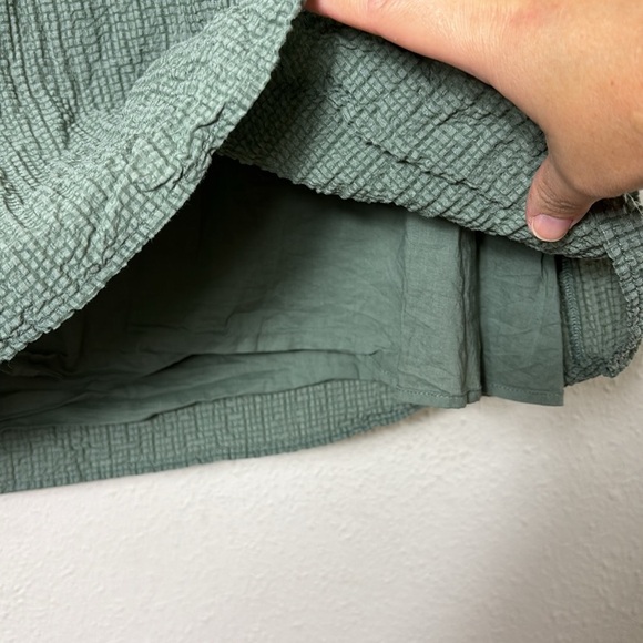 Club Monaco Puff Sleeve Half Button Down Mini Shirt Dress Color Seaspray size XS - Picture 9 of 12